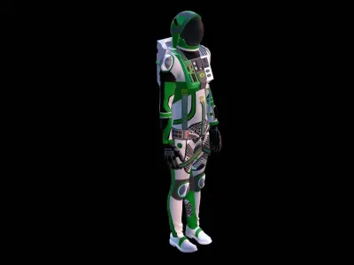 Astronaut Spacesuit Brazil Low-poly 3D model