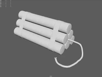 Explosive Charge  Realistic TNT Dynamite Bundle  Low-poly 3D model