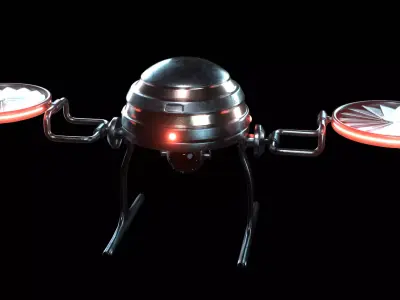 Droid Drone Low-poly 3D model