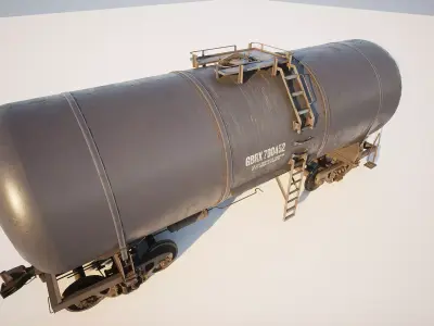 Railway Oil Tank  Low-poly 3D model