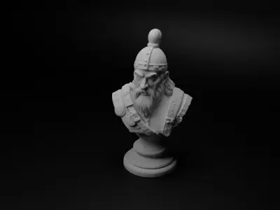 Genghis Khan Warrior Bust Chess 3D print model buy