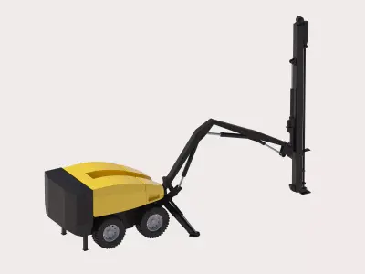 Drill Rig Flexiroc T15 Simplified Low-poly 3D model