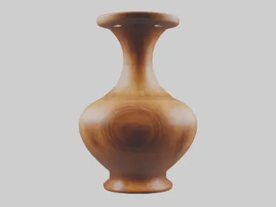 Handcrafted Wooden Vase Low-poly 3D model