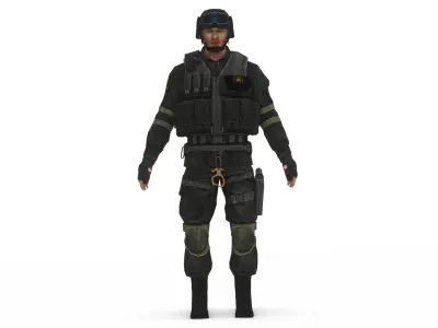 Modern Military Soldier 3D Model Game Ready Army Character Low-poly 3D model