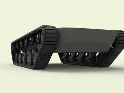 Rubber track chassis 3D model
