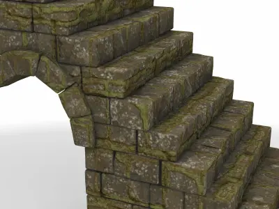 set architecture stairs 01  3D model