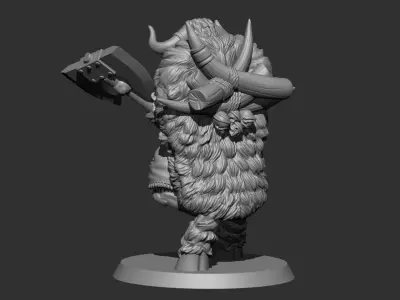 Bull Warrior with Axe 3D print model