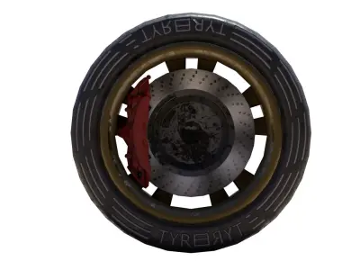 Car tyres sport  Low-poly 3D model