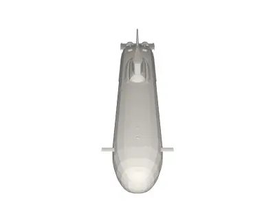 Military Ship submarine Low-poly 3D model
