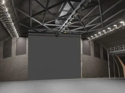 Hangar Interior Low-poly 3D model shop