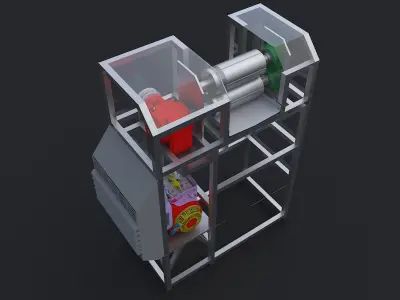 Sugarcane crushing machine 3D model