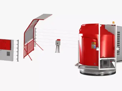 Cow Farm Feeder Robot with Charge Station 3D Model Pack