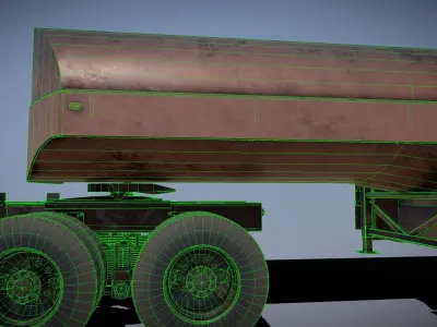Old American Semi Truck and Tanker Trailer 3D model