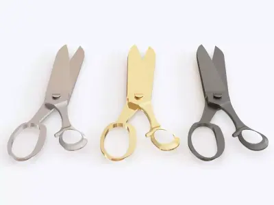 Scissors three pairs of 3D model