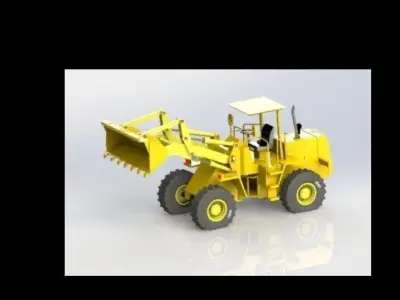 Wheel loader 3D model Polygon mesh