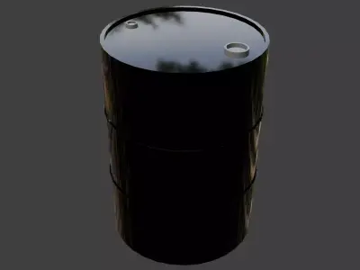 Black Metal Barrel Free 3D model