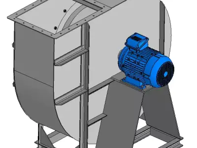 Industrial centrifugal fan 3D model
