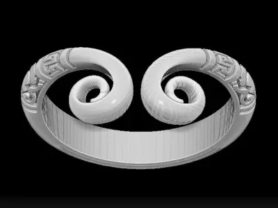 Greek Scroll Ring 3D print model