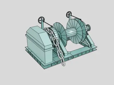 Ship Winch Low-poly 3D model