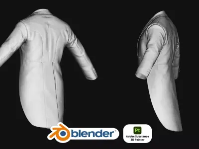 Open Formal Full Dress Tailcoat Low-poly 3D model