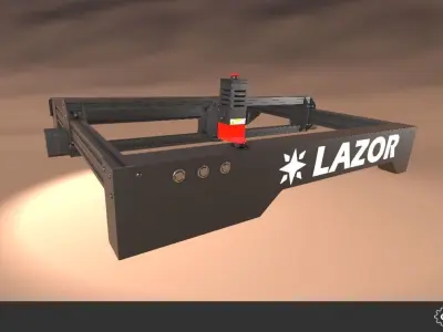 Laser Engraver Low-poly 3D model