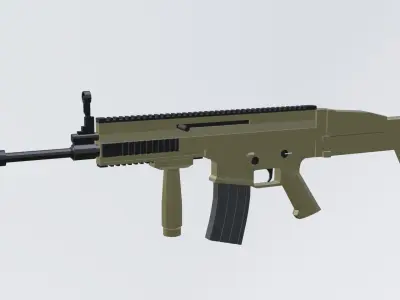 SCAR H low poly automatic rifle Low-poly 3D model