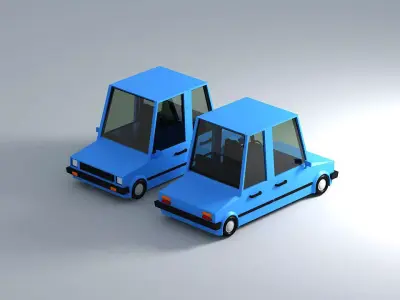 Cartoon Low Poly Cars Pack 3D model