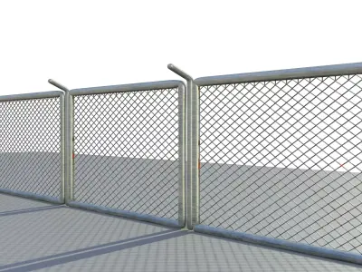 Security fence steel gauze  Low-poly 3D model