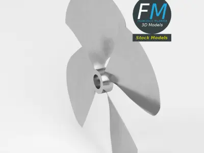 Four blades propeller fan 3D model