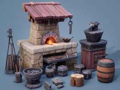 Blacksmith Free Set Free 3D model