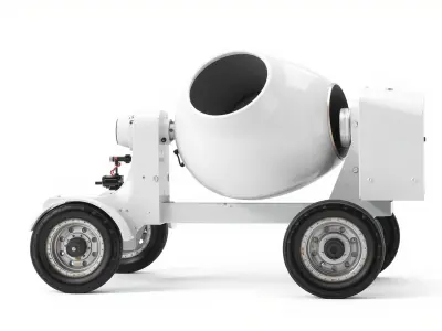 Spotless Concrete Mixer with Gleaming Drum Low-poly 3D model