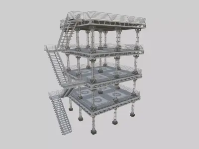 Scifi-Tsunami And Flood Evacuation Tower Free 3D model