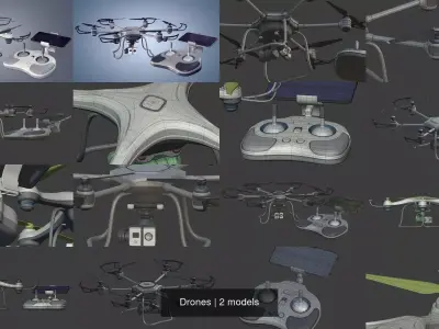 Drones 3D Model Collection purchase