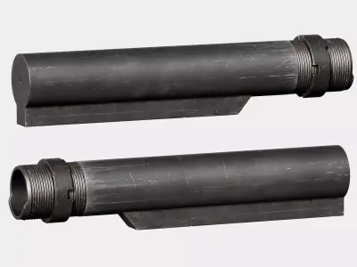 AR15 M4A1 Modular Buffer Tube Customizable Low-poly 3D model