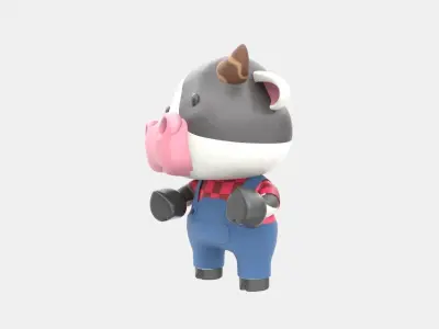 Cute Cow 3D Illustration 3D model purchase