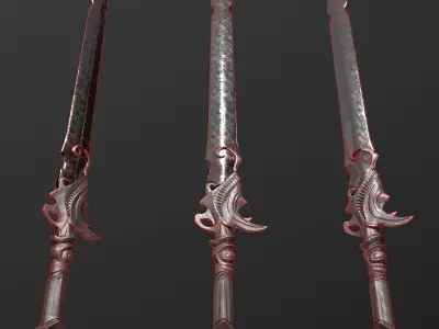 SwordR sword Low-poly 3D model