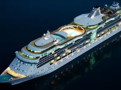 Large Modern Cruiseship Low-poly 3D model