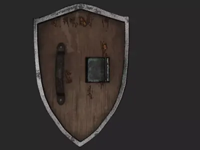 Classic Damaged Aged Medieval Shield  3D model