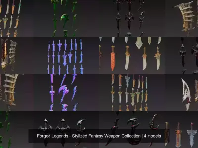 Forged Legends - Stylized Fantasy Weapon Collection 3D Model Pack
