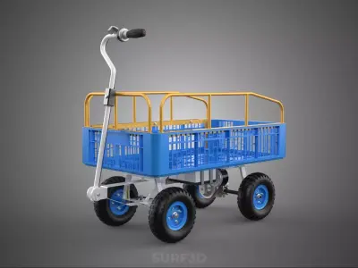 ELECTRIC CRATE TRAY SAFETY RAILS CART CONSTRUCTION BUILDING SITE 3D model