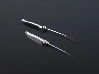 Stiletto Knife Low-poly 3D model