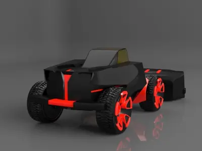 Bulldozer 3D studio Low-poly 3D model