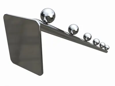 Store pegboard 6 ball waterfall faceout hook 3D model