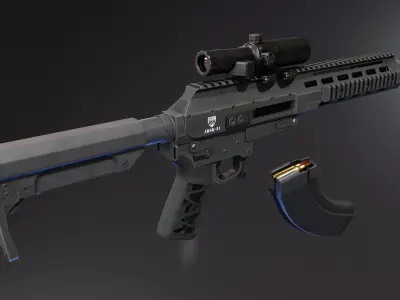 Arak21 MK47 Rifle Low-poly 3D model