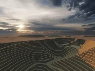 Open Pit Mine Landscape 3D model 3D model
