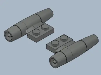 cruisycruise jet engine left and right for brick players 3D print model