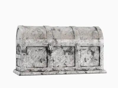 Metal Treasure Chest 01  Low-poly 3D model