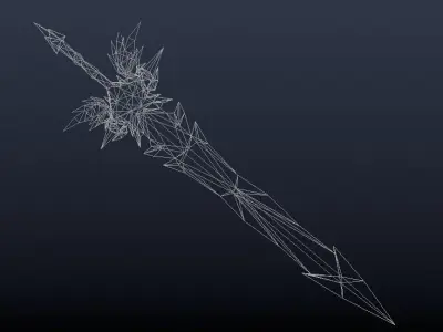 Futuristic Sword Low-poly 3D model 22
