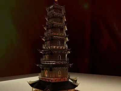 Chinese ancient tower 3D model