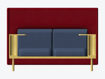 Sofa - Contemporary - Flame Work Shelf - Leftand Right Low-poly 3D model